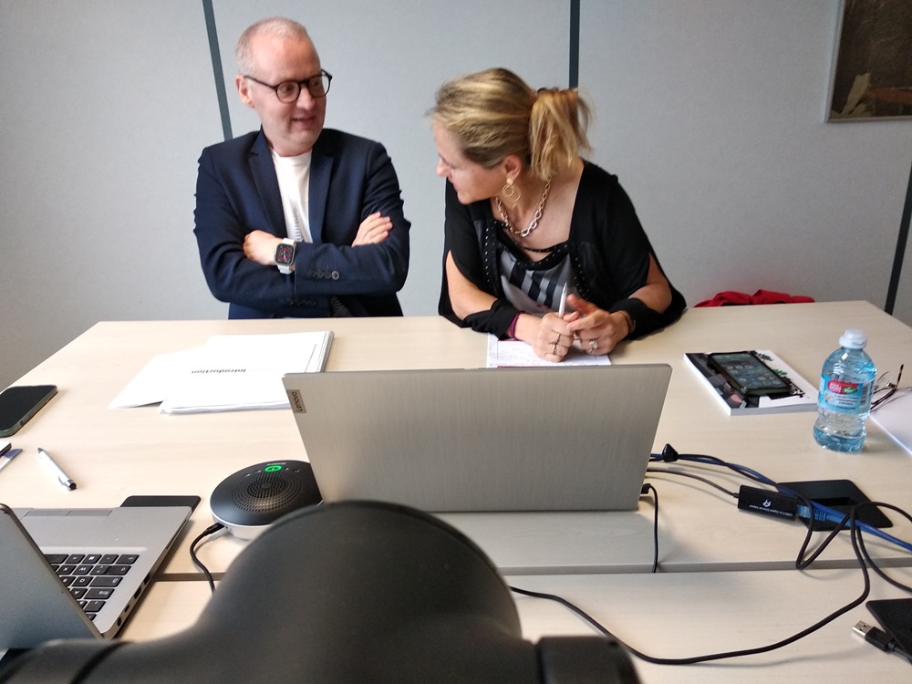 Jean-François Verquin et Sophie Fantoni-Quinton avant le lancement d'un wébinaire.